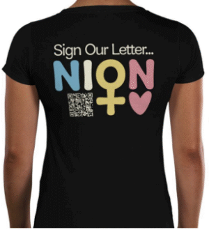 Black t-shirt from the back, with the words 