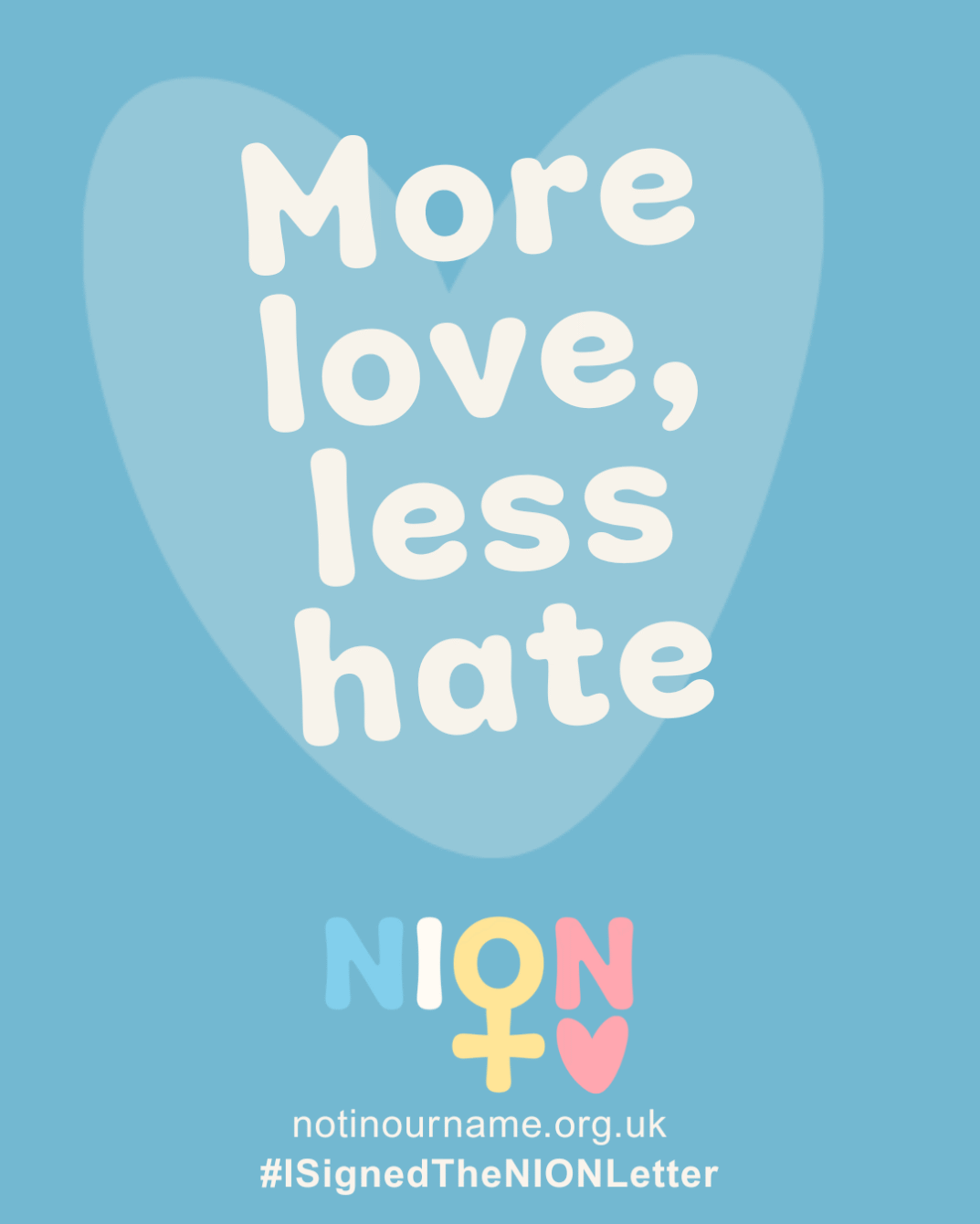 pale blue heart on blue background with the words 